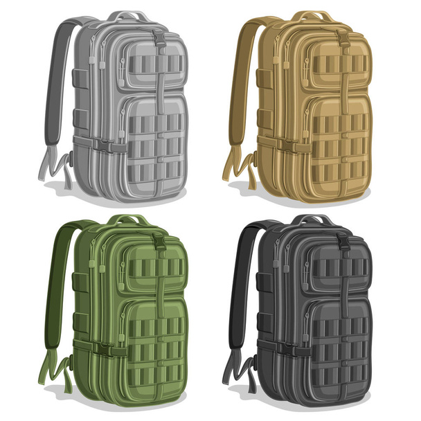 Vector set Military Backpacks - Διάνυσμα, εικόνα