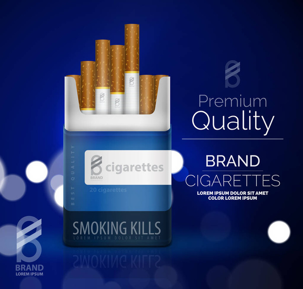 Vector premium cigarettes pack ad template - Vector, Image