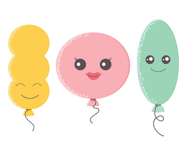 Αστείο, πολύχρωμα μπαλόνια - Διάνυσμα, εικόνα
