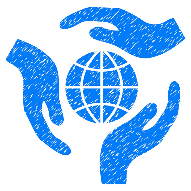 Global Protection Grainy Texture Icon - Vektor, kép