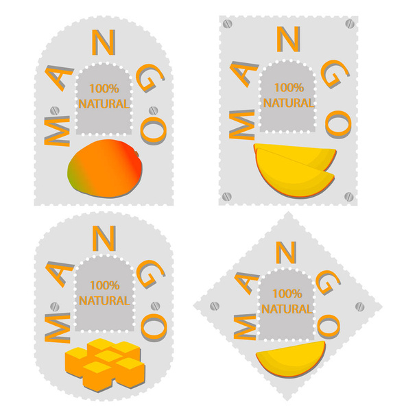 geel fruit mango - Vector, afbeelding