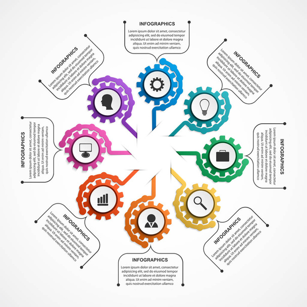 Abstract gears infographic. Design element. Infographics for business presentations or information banner. - Vecteur, image