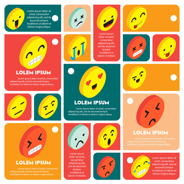 illustration of info graphic emoticons icon concept - Vector, Image