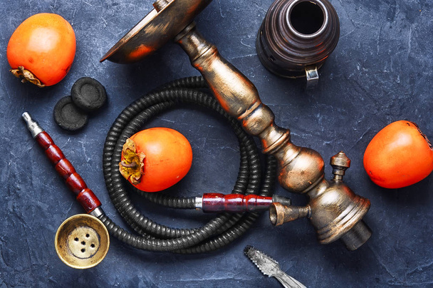 Hookah with persimmon - Photo, Image