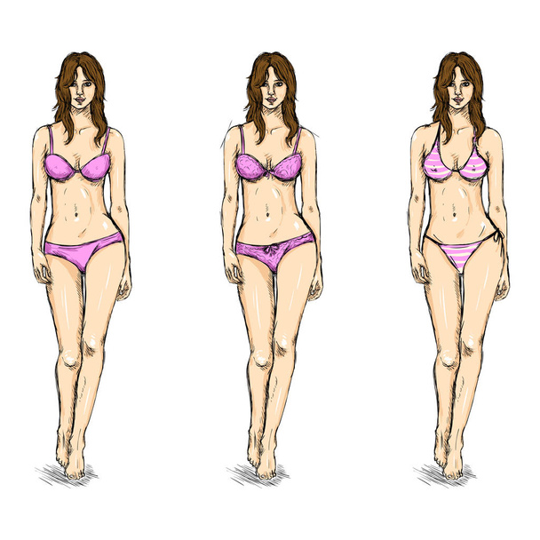 Modelli femminili schizzo
 - Vettoriali, immagini