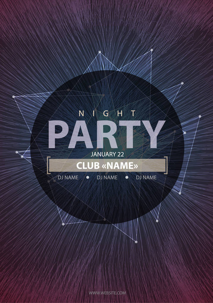 Night Disco Party Poster Background - Wektor, obraz