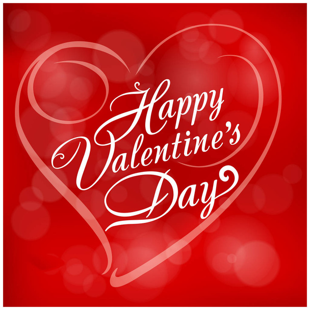 Valentines Day lettering red background - Vektor, Bild