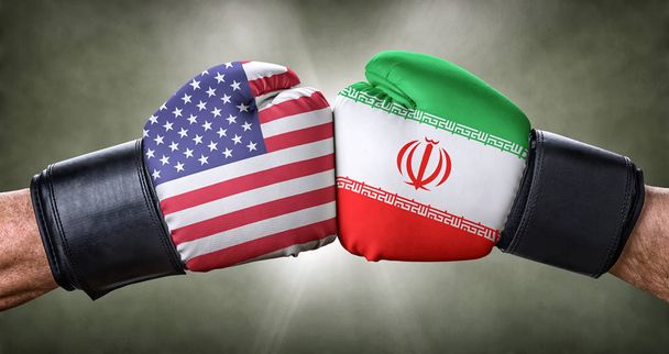 Ein Boxkampf zwischen den USA und Iran - Foto, Bild