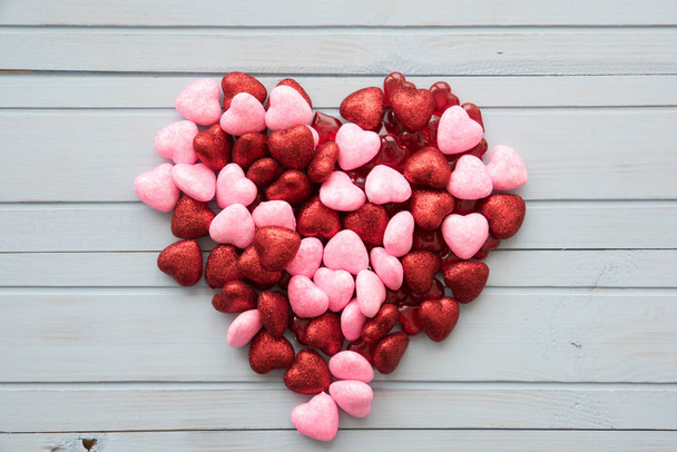 Red hearts isolated on white background for Valentines Day. - Foto, Bild