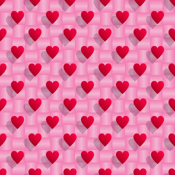 rote Herzen nahtlose valentine Hintergrund. - Vektor, Bild