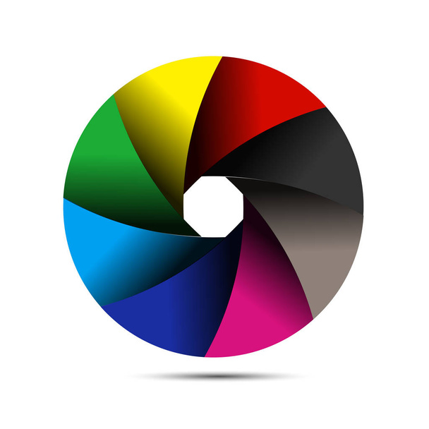colorful camera shutter - Διάνυσμα, εικόνα