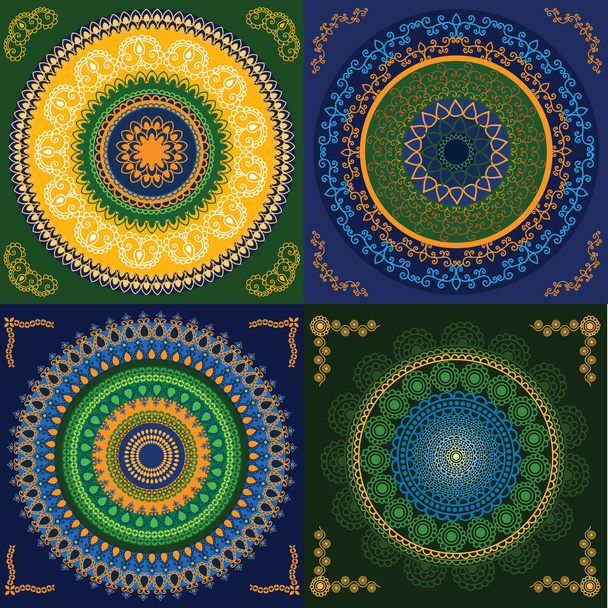 kleurrijke henna mandala ontwerp - Vector, afbeelding