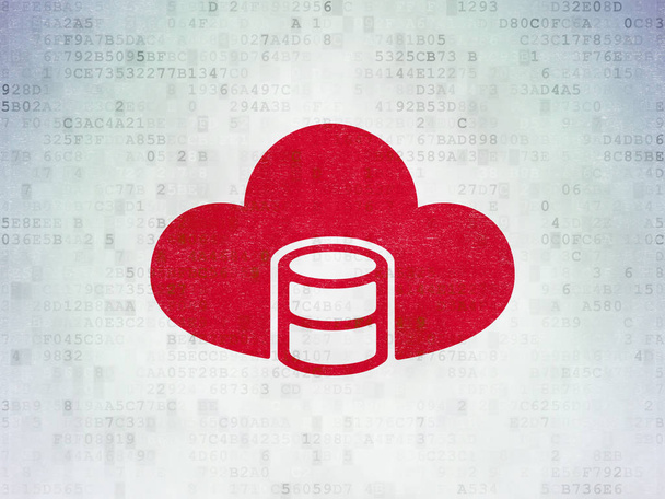 Concept de base de données : Base de données avec Cloud sur fond de papier numérique
 - Photo, image