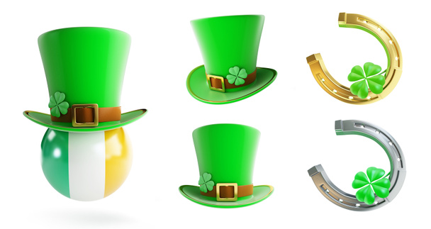 Illustration, Green St. Patrick's Day Hat With Clover Royalty Free