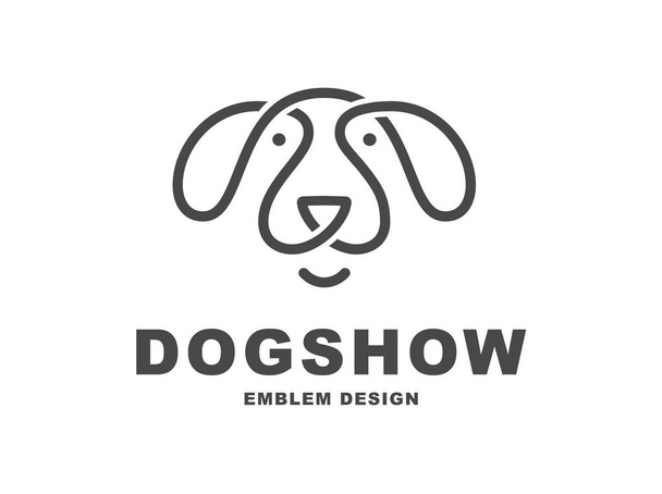 Logo tête de chien - illustration vectorielle, emblème sur fond blanc
 - Vecteur, image