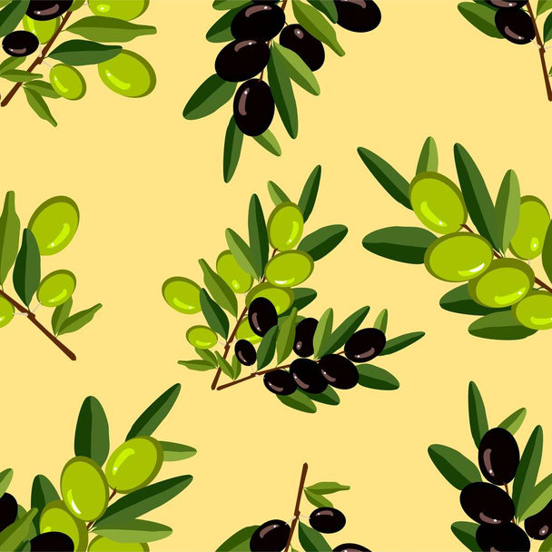 olive branch seamless pattern - Vector, afbeelding
