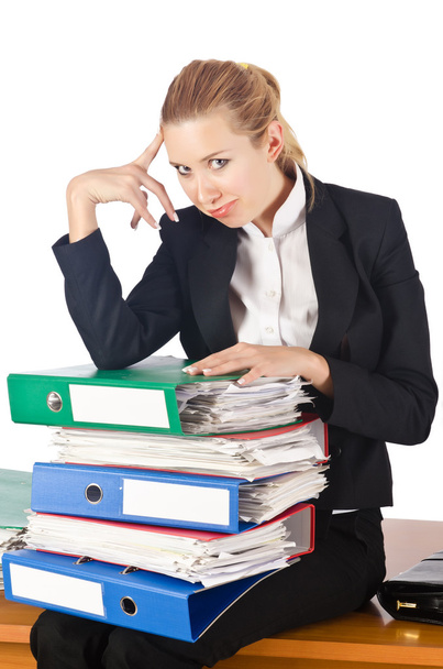 Woman with lots of work - Photo, image