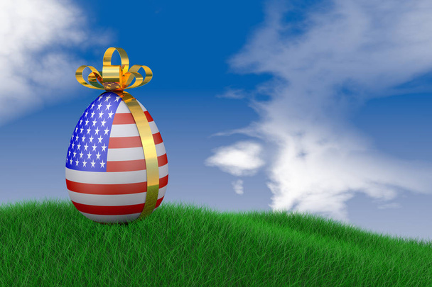 huevo de Pascua con bandera
 - Foto, Imagen