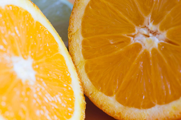 Chopped fruit orange - Foto, afbeelding