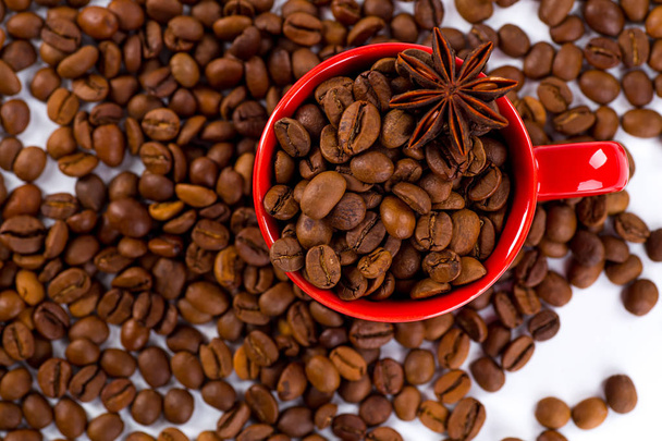 A coffee mug of coffee beans - Photo, Image