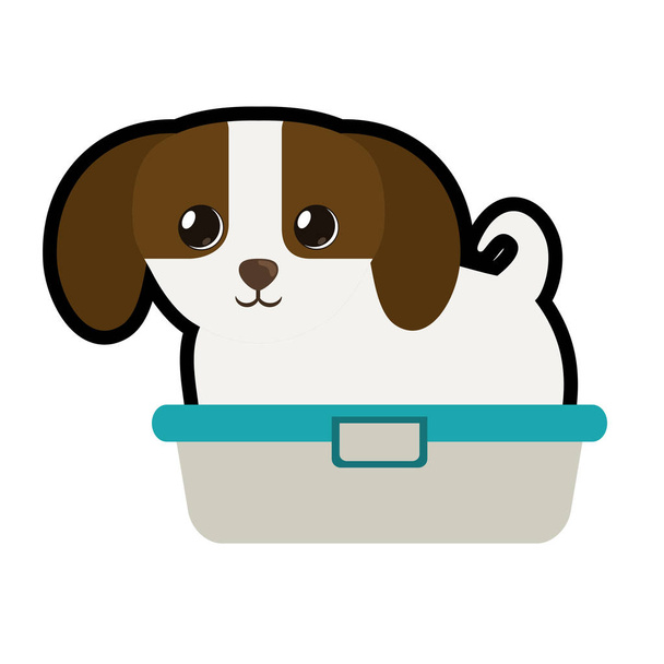 милый щенок маленький собачий очаровательный ванна
 - Вектор,изображение