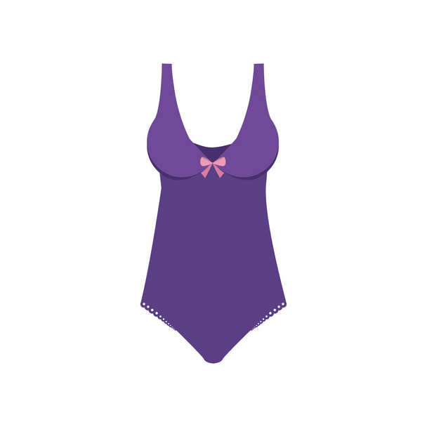 one piece bikini with bow - Vector, afbeelding