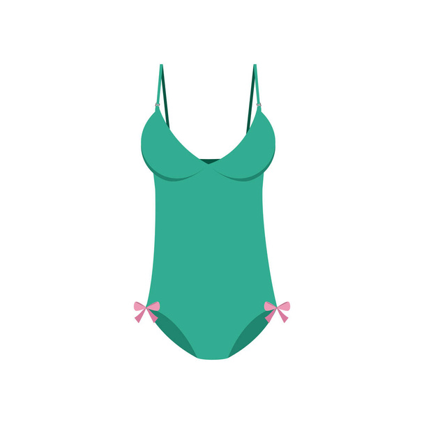vihreä yksiosainen bikinit keula
 - Vektori, kuva
