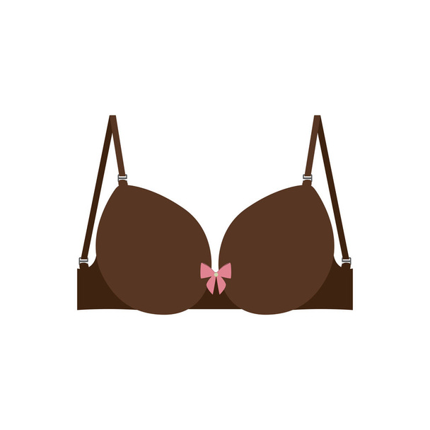 brown brassier design icon with bow - Vector, Image