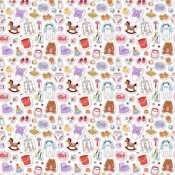 Baby icons seamless pattern vector. - Vector, Image