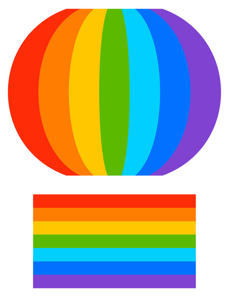 Forma de arco iris con versión ajustada
 - Vector, imagen