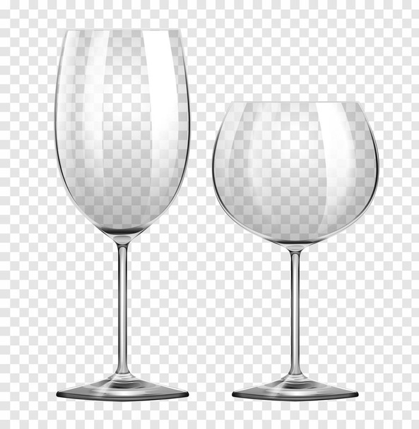 Dwa różne rodzaje kieliszków do wina - Wektor, obraz