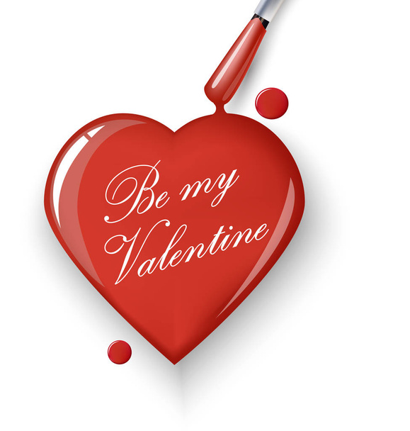 Valentines Day Card.Red hart van druppels nagel Polish.Use voor reclame-flyer, banner, leaflet. Sjabloon Vector - Vector, afbeelding