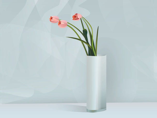 Tulipan wektor kwitnienia roślin ilustrator obraz martwa natura piękny kwitnący świeże i piękne - Wektor, obraz