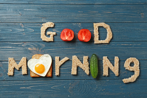 GOOD MORNING made with food - Foto, imagen