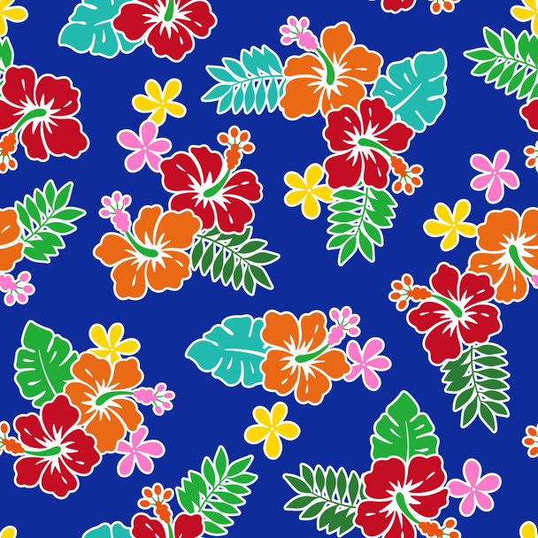 Hibiscus flower pattern - Vetor, Imagem