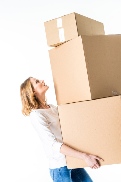 Young woman with boxes  - Photo, Image