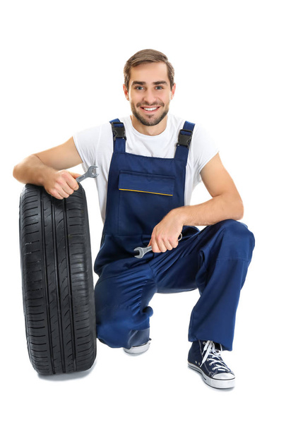 Young mechanic in uniform  - Фото, зображення
