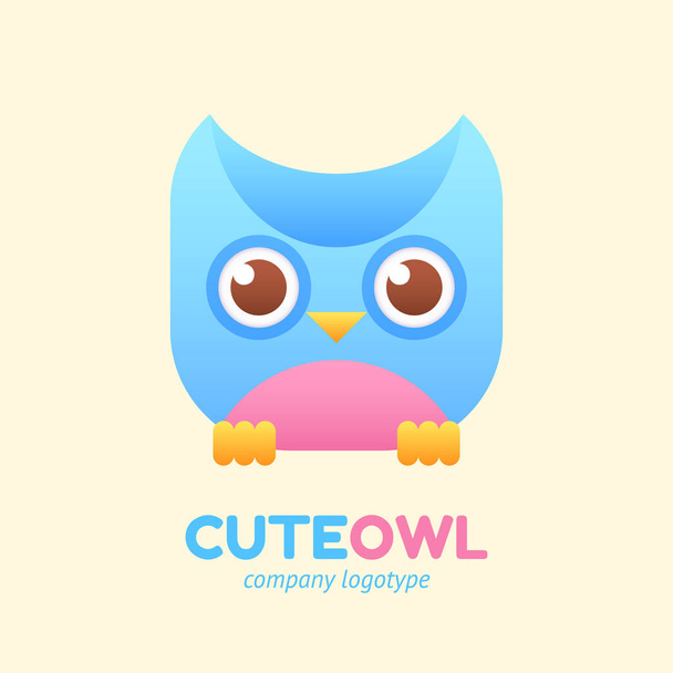 Cute owl logotype for children store company.  - Vector, Image