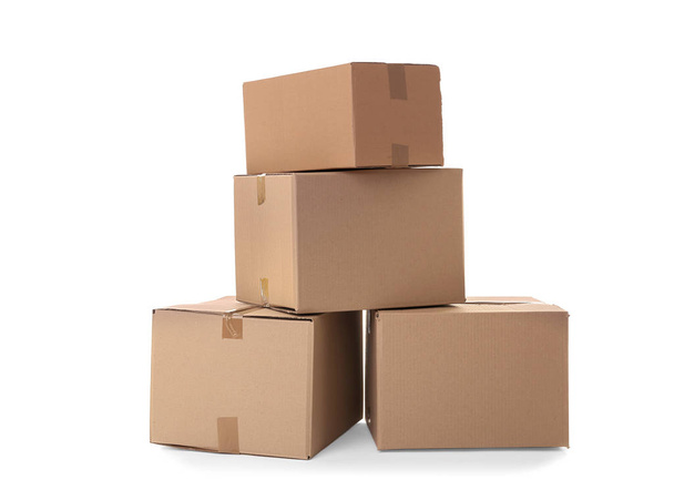 stacked Cardboard boxes - Foto, imagen