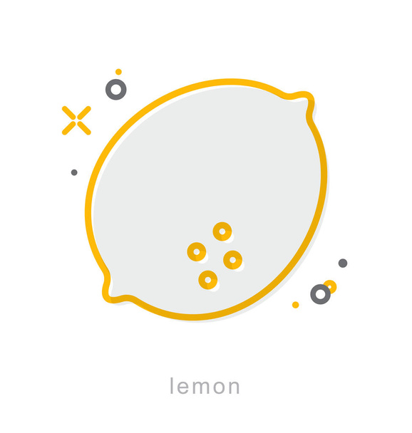Iconos de línea delgada, Limón
 - Vector, Imagen