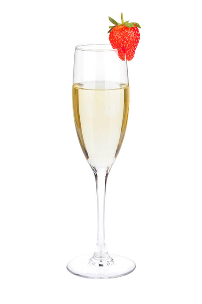 Champagne glass with strawberry - Photo, Image