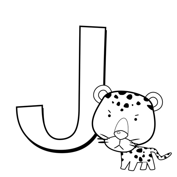 Coloring Alphabet for Kids, J - Vector, Imagen