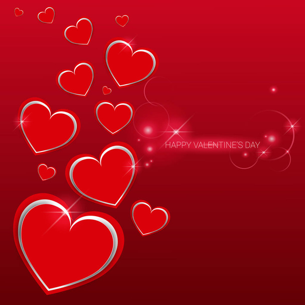 День Святого Валентина Подарочная карта Праздник любви Форма сердца
 - Вектор,изображение