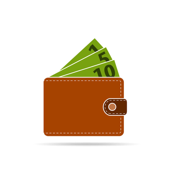 Wallet with money. Vector illustration. - Vector, Image