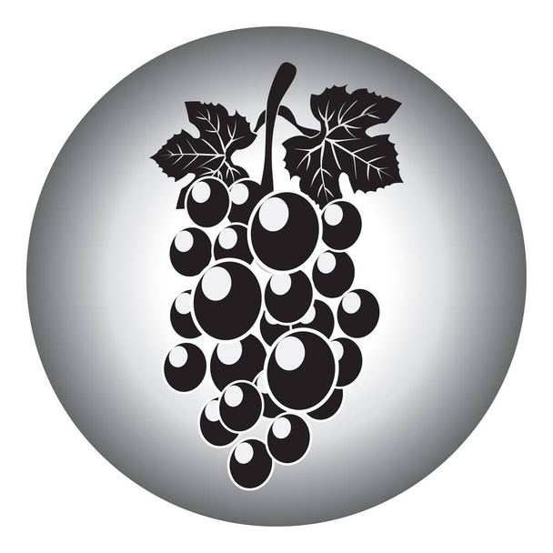  icon of grape and leaves  - Vettoriali, immagini