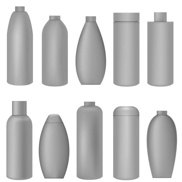 Set botella gris
 - Vector, Imagen