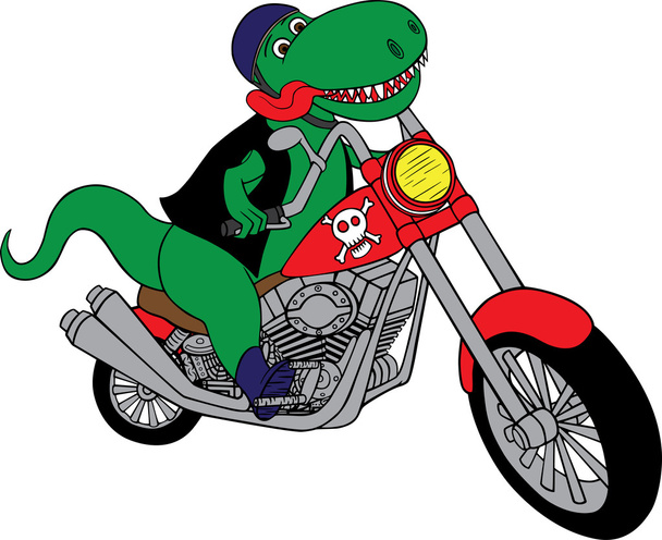 T-Rex on a motorcycle - Vector, Image
