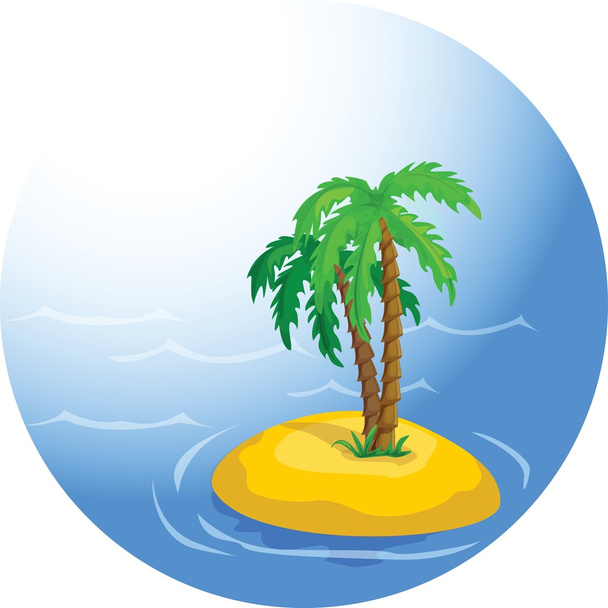 Vector tropical palm trees in the ocean - Вектор, зображення