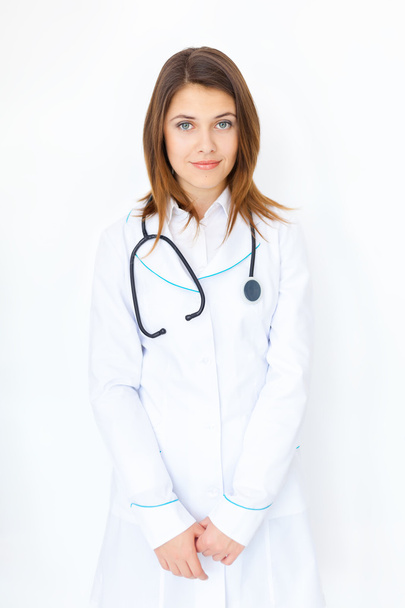 Portrait of young female doctor with stethoscope - Fotoğraf, Görsel