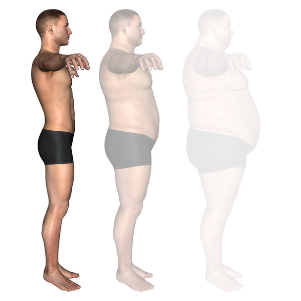 illustratie van overgewicht menselijk lichaam - Foto, afbeelding
